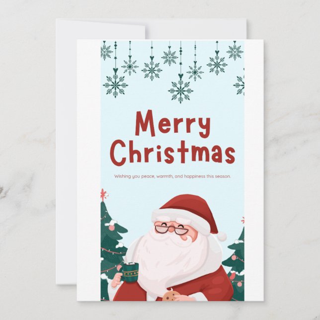 Title: Merry Christmas 3D Santa Greeting Card Kort (Framsida)