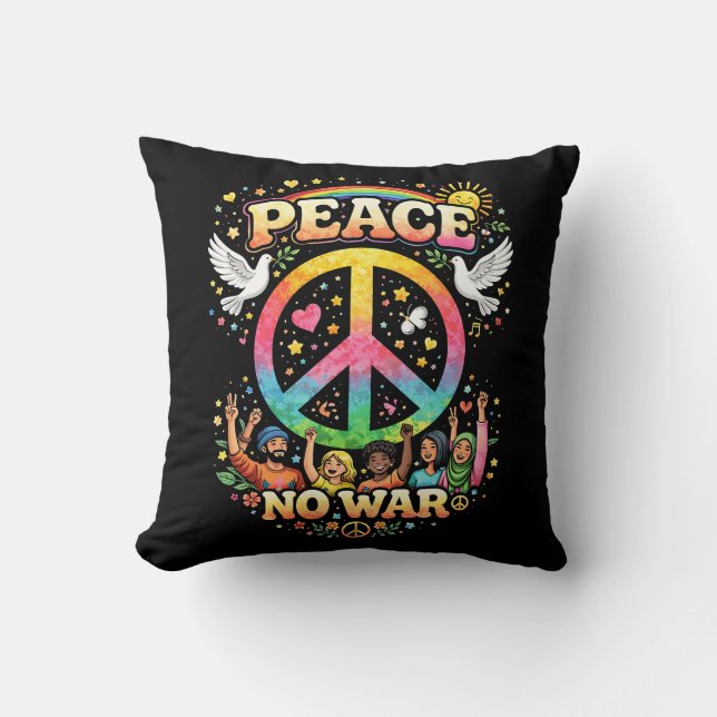 Title: Peace Over War Kudde (Framsida)