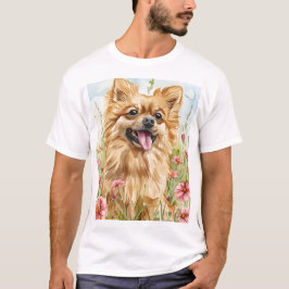Title: Pomeranian Dad Shirt – Watercolor T