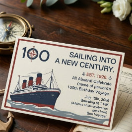 Title: Sailing Into A New Century 100th Birthday P Inbjudningar