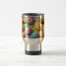 Title whimsical Easter bunny and colourful egg pat Resemugg