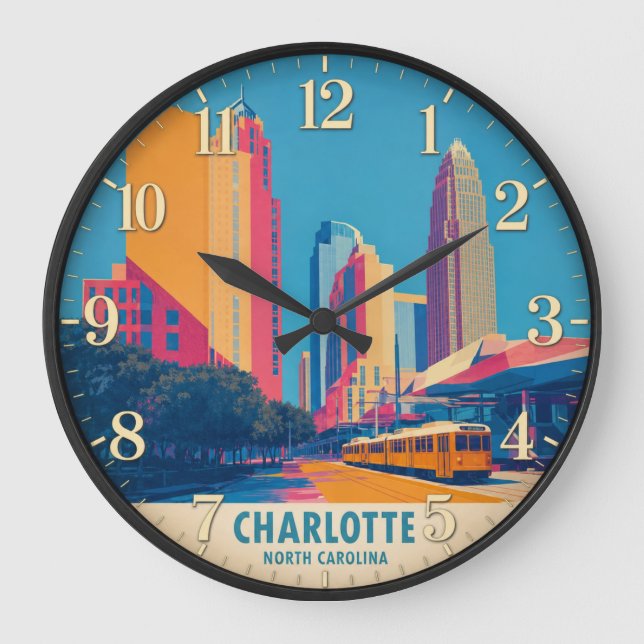 **Title (Zazzle SEO Optimized)** Charlotte North C Stor Klocka (Framsida)