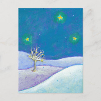 Titled: Silent Night - pretty snow stars CUSTOMIZE Vykort