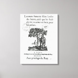 Titlepage av den första Fransk-Latin ordboken Canvastryck