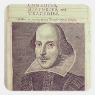 Titlepage av 'Herr William Shakespeares Fyrkantigt Klistermärke