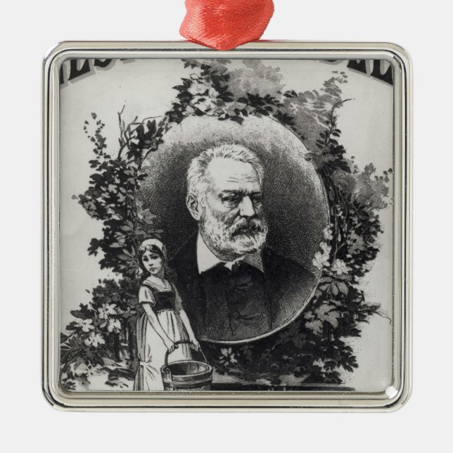 Titlepage första upplaga av 'Les Miserables Julgransprydnad Metall (Framsidan)