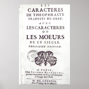 Titlepage "Les Caracteres de Theophutter Poster
