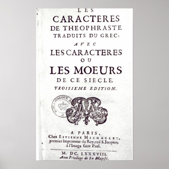 Titlepage "Les Caracteres de Theophutter Poster (Framsidan)