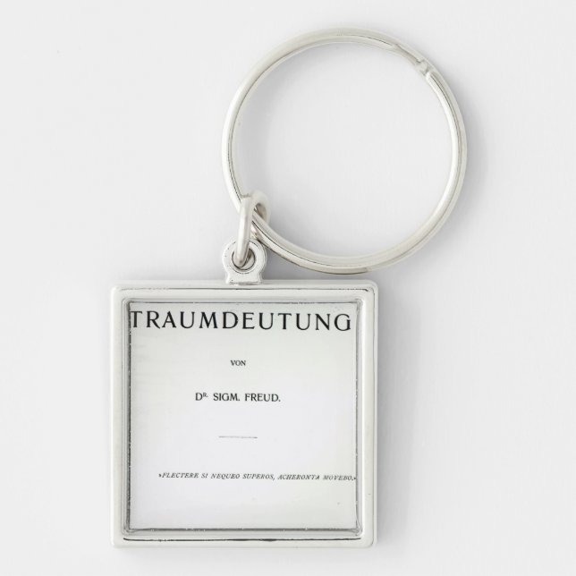 Titlepage som dör Traumdeutung av Sigmund Freud Fyrkantig Silverfärgad Nyckelring (Framsidan)