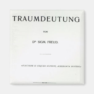 Titlepage som dör Traumdeutung av Sigmund Freud Magnet