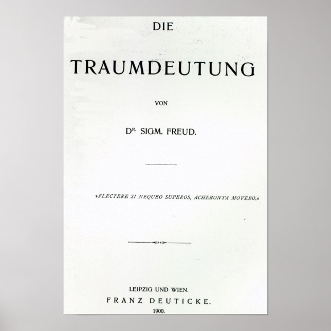 Titlepage till Die Traumdeutung av Sigmund Freud Poster (Framsidan)