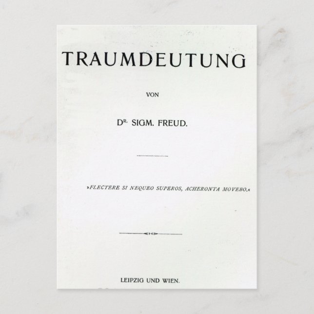 Titlepage till Die Traumdeutung av Sigmund Freud Vykort (Framsida)