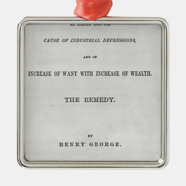 Titlepage till 'framsteg och Poverty Julgransprydnad Metall (Framsidan)