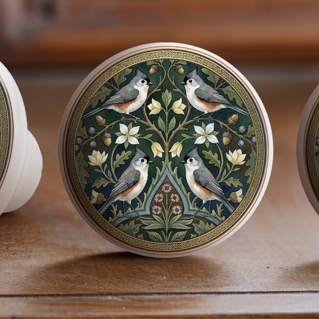 Titmouse Bird Ceramic Pull Knob Knopp (Skapare uppladdad)