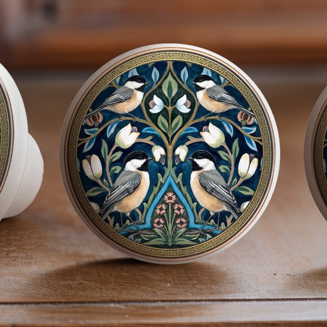 Titmouse Bird Ceramic Pull Knob Knopp (Skapare uppladdad)