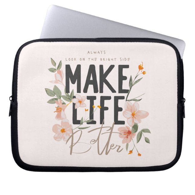 Titta alltid på den ljusa sidan laptop fodral (Framsidan)