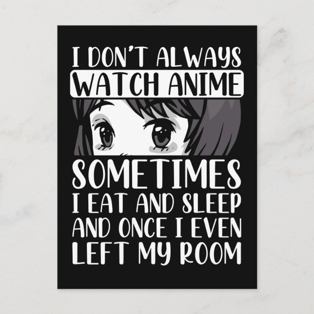 Titta Anime Otaku Tjej Japansk Tecknad Serie Manga Vykort (Framsida)