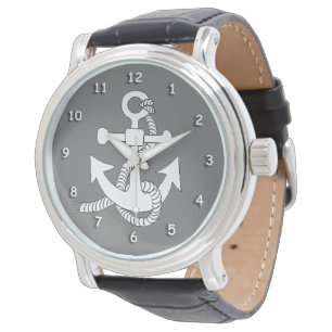 Titta - ankare i vitt armbandsur