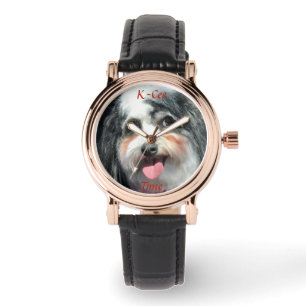 Titta, Dam, Cute Hund-foto, K-Cee Time Watch Armbandsur