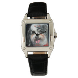 Titta, Dam, Cute Hund-foto, K-Cee Time Watch Armbandsur
