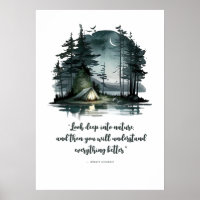 Titta djupt in i naturen - Poster i nattkampanjsce