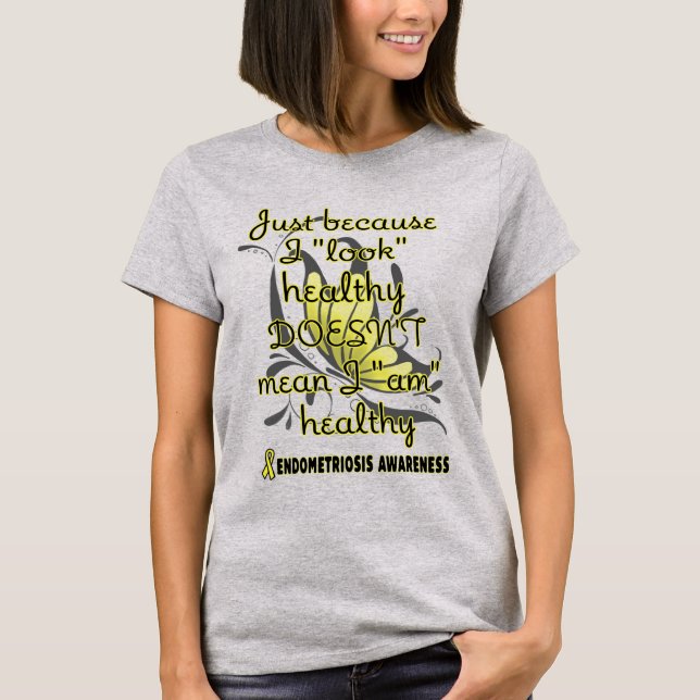 "Titta" friska/fjäril...Endometrios T-Shirt (Framsida)