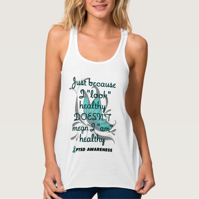 "Titta" friskt/Butterfly...PTSD-Tanktop Linne Med Racerback (Framsida)