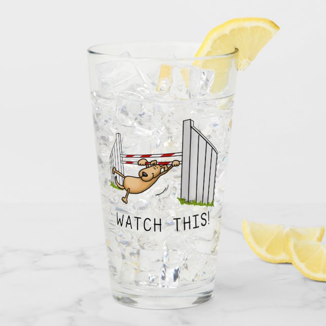 Titta här! Hund - rolig, rolig, svävande hund Glaskopp (Bakside Is)