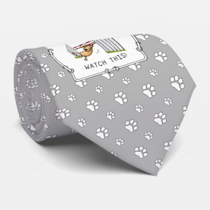 Titta här! Hund - rolig, rolig, svävande hund Slips