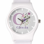 Titta i en Blommigt med Namn och initial Armbandsur<br><div class="desc">Vi presenterar vår charmerande dam armur, personlig till perfektion, med en vacker blommigt illustrerad med en vattenfärgspastel stil på bevakningen ansikte. Titta på det första inledande och det kristna namn, så att du kan göra det verkligt unikt och speciellt för din älskade mottagare. Du kan t.ex. välja ett namn som...</div>
