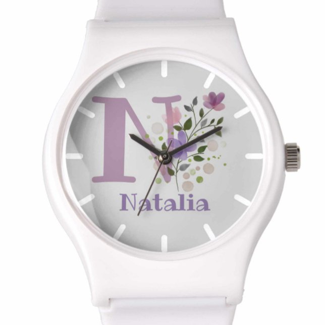Titta i en Blommigt med Namn och initial Armbandsur (Skapare uppladdad)