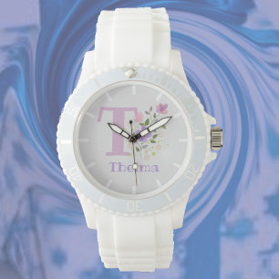 Titta i en Blommigt med Namn och initial Armbandsur