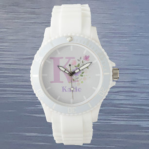 Titta i en Blommigt med Namn och initial Armbandsur
