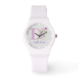 Titta i en Blommigt med Namn och initial Armbandsur