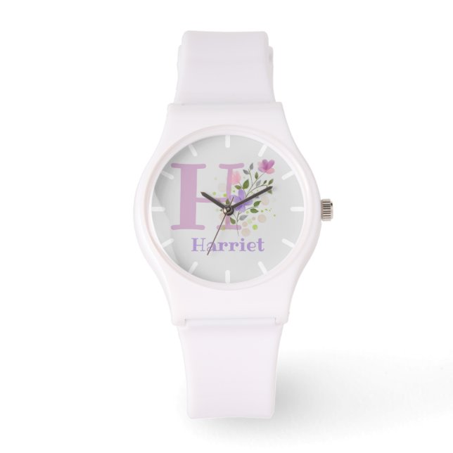 Titta i en Blommigt med Namn och initial Armbandsur (Framsida)