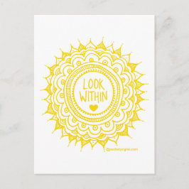 Titta inom Mandala Postcards Guld Vykort