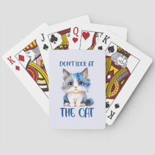 Titta inte på katten - den vackra, blå kattungen casinokort