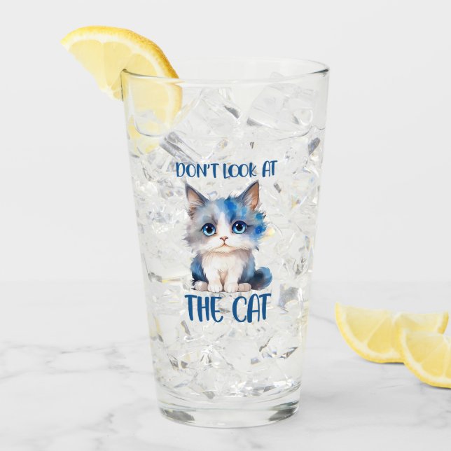 Titta inte på katten - den vackra, blå kattungen glaskopp (Framsida Ice)