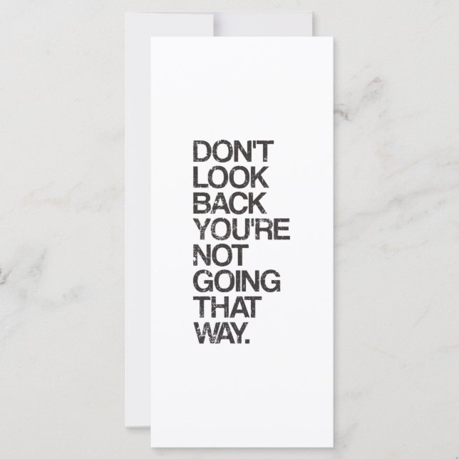 Titta inte tillbaka, du kommer inte på det sättet (Framsida)