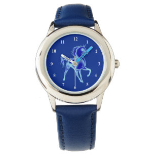 Titta med blå hästar armbandsur