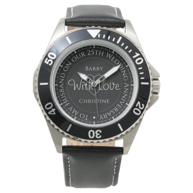 Titta på 25-årsjubileum present till man armbandsur (Framsida)