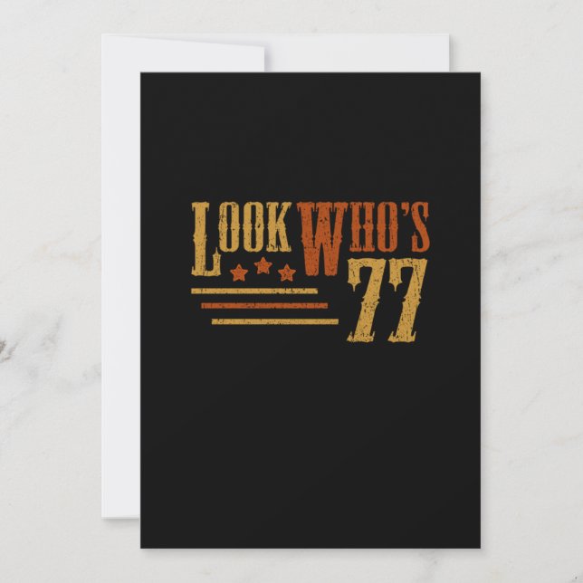 Titta på 77 år gamla, 77:e födelsedagsgåvan inbjudningar (Framsida)