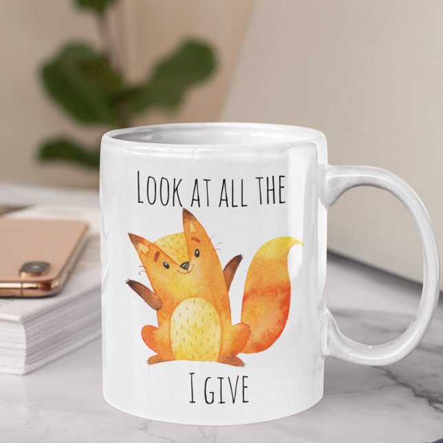 Titta på alla Fox I Ge | Funny Animal Pun Kaffemugg (Skapare uppladdad)