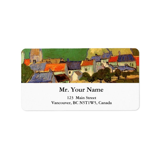 Titta på Auvers Vincent van Gogh. Adressetikett (Framsidan)