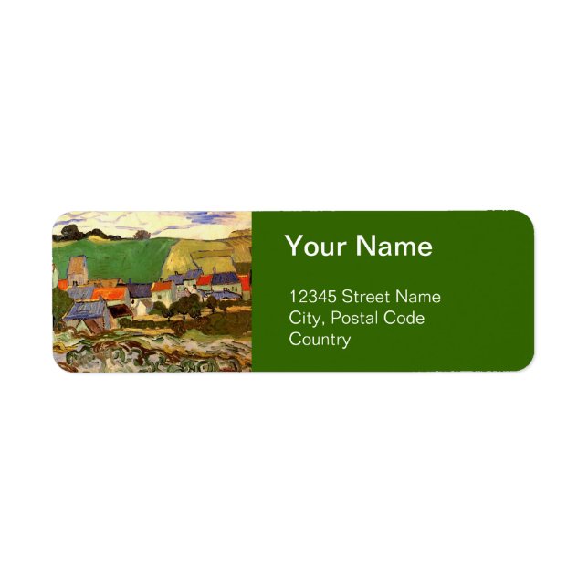 Titta på Auvers Vincent van Gogh. Returadress Etikett (Framsidan)