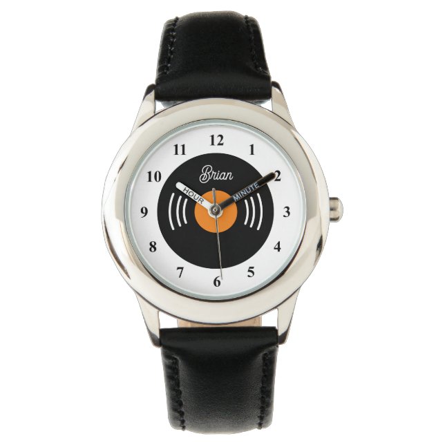 Titta på barnen med vinylmusikuppringning armbandsur (Framsida)