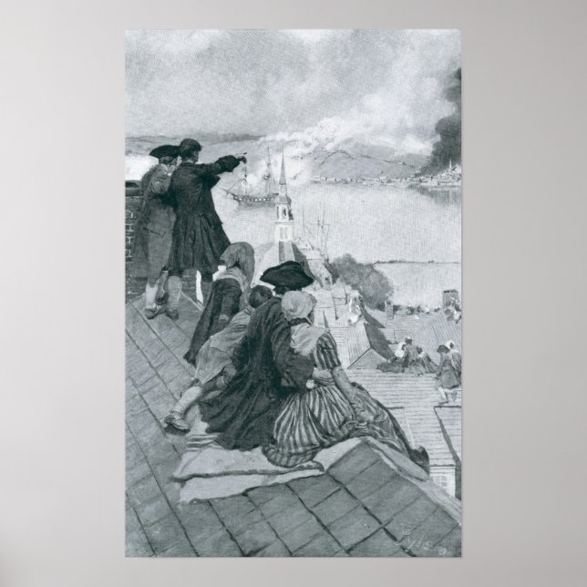 Titta på bilden av striden i Bunker Backe Poster (Framsidan)