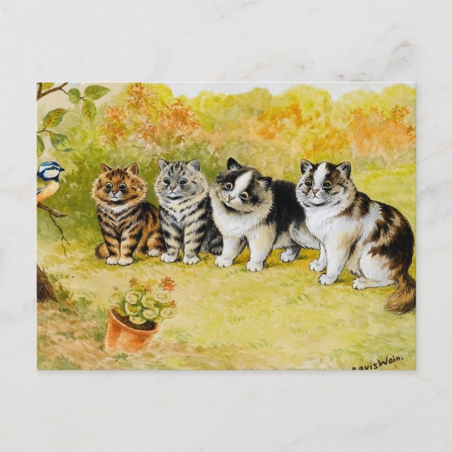 Titta på Birdy av Louis Wain Vykort (Framsida)