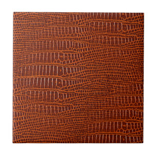 Titta på Brown Realistic Alligator Skin Kakelplatta