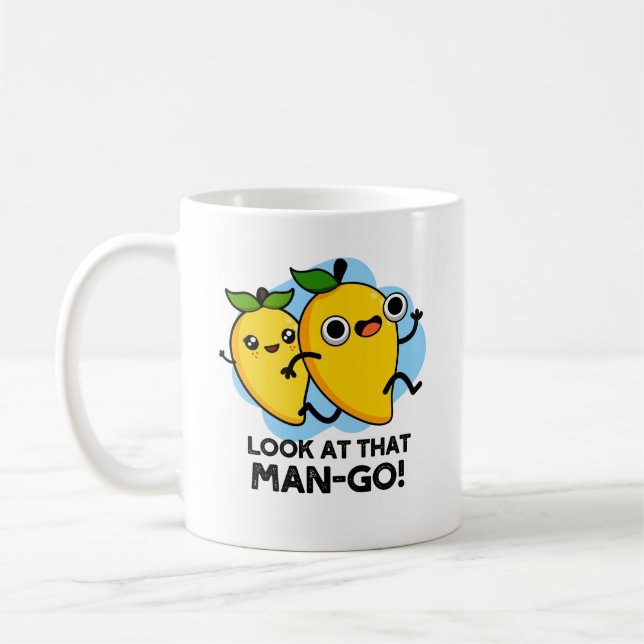 Titta på den där mannen-go-Funny Fruit Pun Kaffemugg (Vänster)